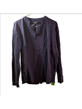 High Sierra Navy Blue Flannel Henley Shirt XL